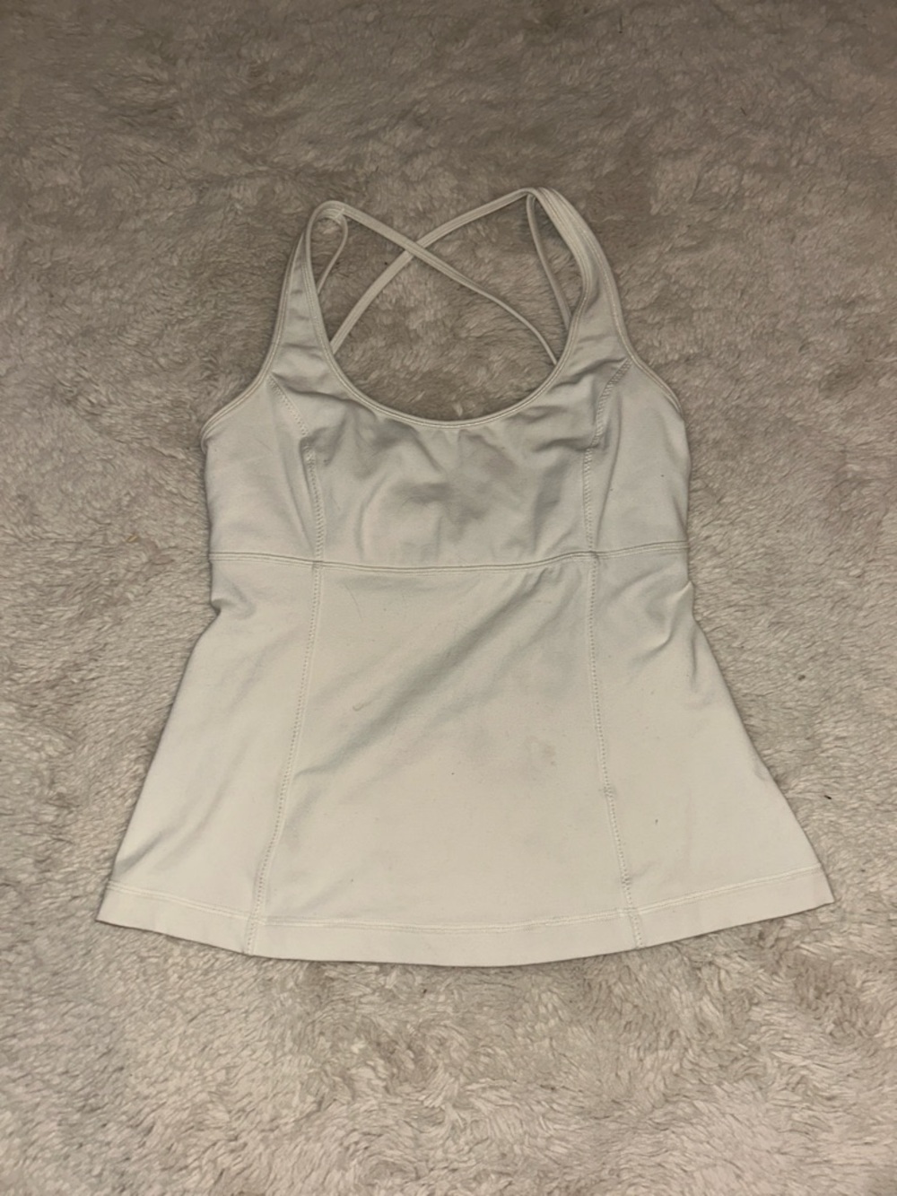 lululemon athletica White Cross-Strap Tank